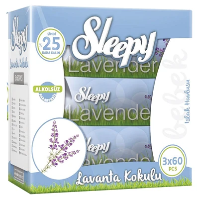 Sleepy Islak Havlu Çiçek Serisi 3*50Li Lavanta (8'li Paket) ürün görseli 1