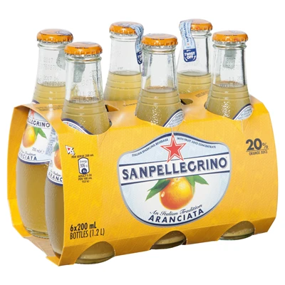SAN PELLEGRINO MİNERALLİ SU 200ML PORTAKAL 6AD (8'li Paket) ürün görseli 1