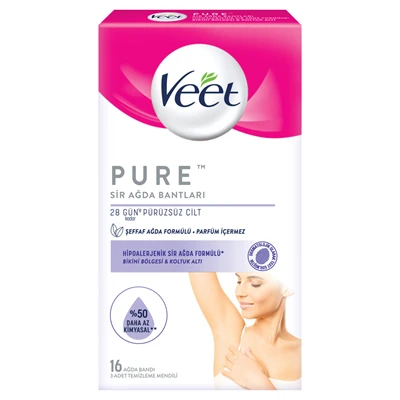 Veet Bikini Ve Koltukaltı Ağda Bandı 16Lı Pure (4'li Paket) ürün görseli 1