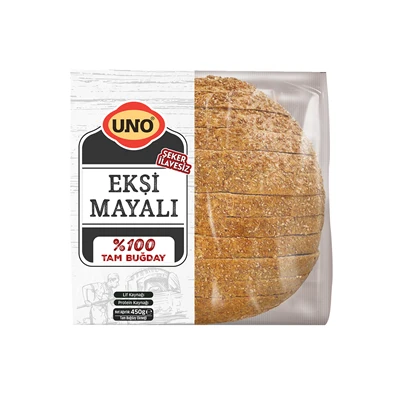 UNO Ekşi Mayalı Ekmek 450 G Tam Buğday (8'li Paket) ürün görseli 1