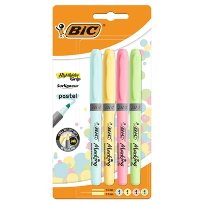 Bıc Fosforlu Kalem Grıp Pastel 4Lü (7'li Paket) ürün görseli 1