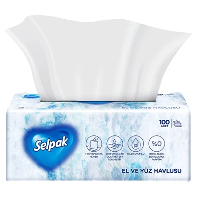 Selpak El Ve Yüz Havlusu 100Lü (8'li Paket) ürün görseli 1
