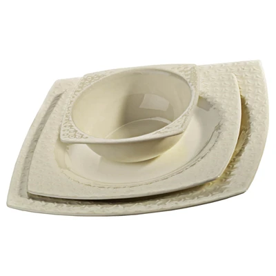 KÜTAHYA PORSELEN Bone Kare Porselen Servis Tabağı 27Cm (6'li Paket) ürün görseli 1