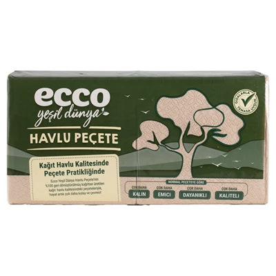 ecco Peçete 30x30cm 150 Adet Kahverengi (8'li Paket) ürün görseli 1
