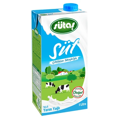 sütaş Süt 1 L %1,5 (8'li Paket) ürün görseli 1