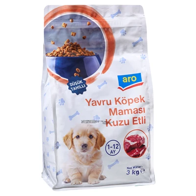 aro Köpek Maması Az Tahıllı 3 Kg Yavru Köpek&Kuzulu (3'li Paket) ürün görseli 1