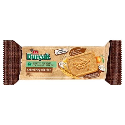ETİ Burçak Bisküvi 24 X 50 G Şekeri Meyvelerden (5'li Paket) ürün görseli 1