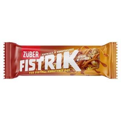 ZÜBER Fıstrık Kuruyemiş Bar 30 G Yer Fıstıklı (8'li Paket) ürün görseli 1