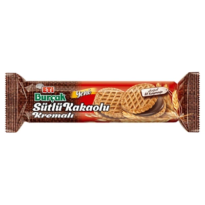 ETİ Burçak Kremalı Bisküvi 12 X 100 G Sütlü&Kakaolu (3'li Paket) ürün görseli 1