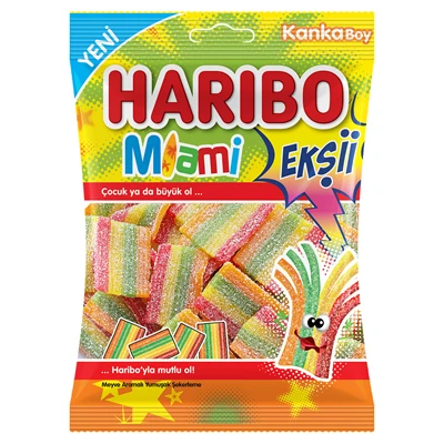 HARIBO Ekşii Miami Yumuşak Şeker 70 G (8'li Paket) ürün görseli 1