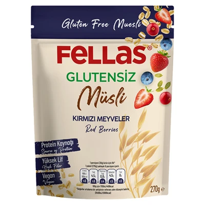 Fellas Glutensiz Müsli 270 G Kırmızı Meyveli (6'li Paket) ürün görseli 1