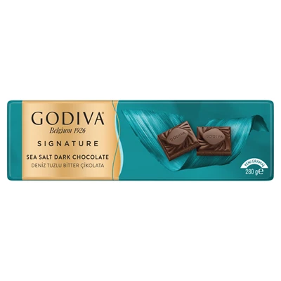 GODIVA Big Tablet Çikolata 280 G Bitter&Deniz Tuzlu (7'li Paket) ürün görseli 1