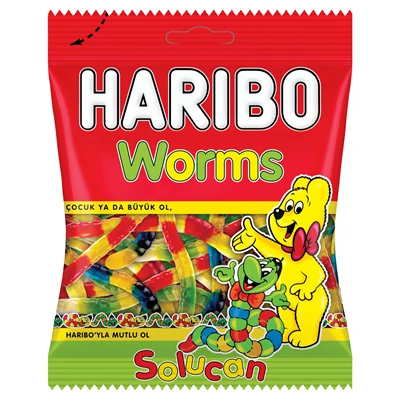 HARIBO Yumuşak Şeker 80 G Solucan (8'li Paket) ürün görseli 1