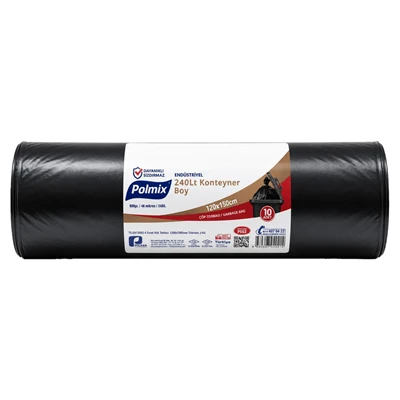 Polmix 800 Gr Konteyner Çöp Poşeti 120*150 Siyah (6'li Paket) ürün görseli 1