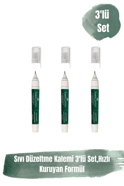 Sıvı Düzeltme Kalemi 3'lü Set,Hızlı Kuruyan Formül,Klorlu Solven İçermez,Ergonomik Tasarım ürün görseli 1