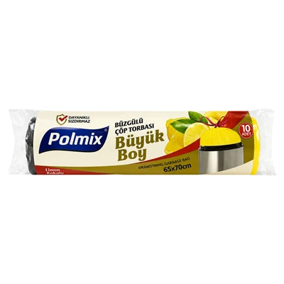 Büzgülü Büyük Çöp Poşeti 65*70 10ad Limon (8'li Paket) ürün görseli 1
