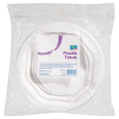 aro Ekonomik Tabak 100 Lü 21Cm (4'li Paket) ürün görseli 1