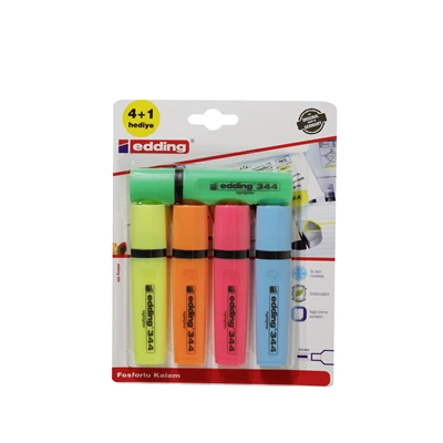 edding Fosforlu Kalem 4+1 Karışık (8'li Paket) ürün görseli 1