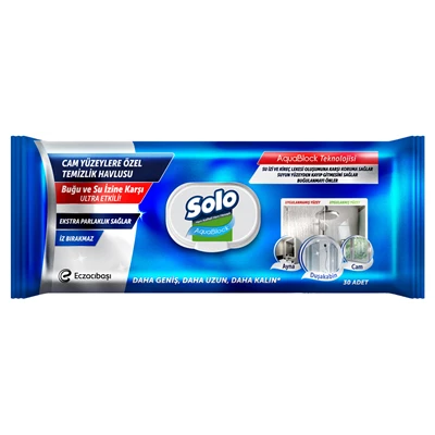 Solo Aquablock Yüzey Temizleme Mendili 30Lu (6'li Paket) ürün görseli 1