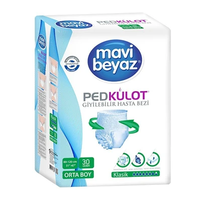 mavi beyaz Külot 30Lu Medıum (8'li Paket) ürün görseli 1