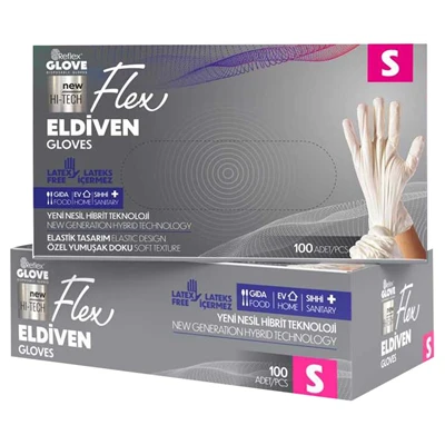 Flex Tpe Krem Eldiven 100 Adet Small (7'li Paket) ürün görseli 1