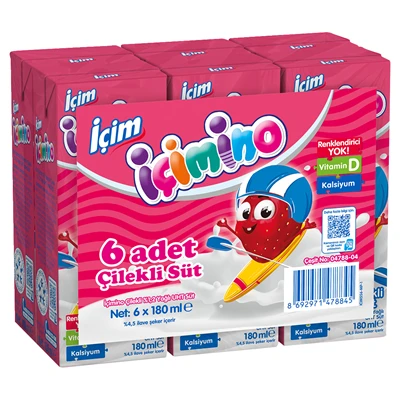 içimino Süt 6*180Ml Çilek (7'li Paket) ürün görseli 1