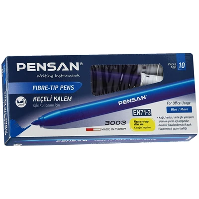 PENSAN 3003 Keçeli Kalem 10Lu Mavi (5'li Paket) ürün görseli 1