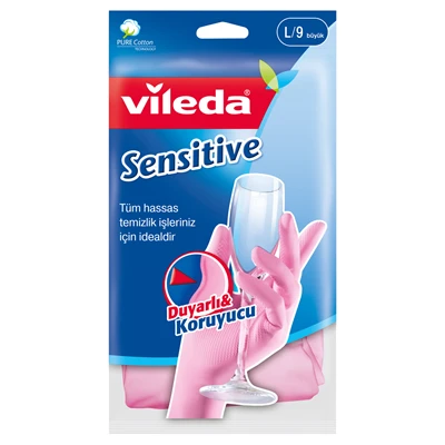 vileda Sensitive Pink Eldiven Büyük (3'li Paket) ürün görseli 1
