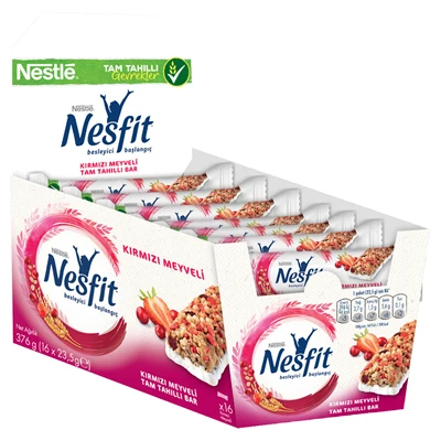 Nestlé Nesfıt Tam Tahıl Bar 16 X 23,5 G Kırmızı Meyveler (2'li Paket) ürün görseli 1