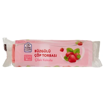 Fine Dreaming Büzgülü Çöp Torbası 10 Adet Büyük Çilek Kokulu (4'li Paket) ürün görseli 1