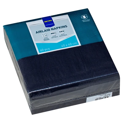 METRO PROFESSIONAL Aırlaıd Peçete 40*40Cm 60 Adet Siyah (4'li Paket) ürün görseli 1