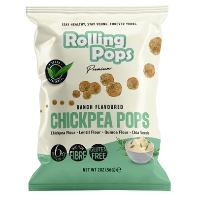 Rolling Pops Nohut Cipsi 56 G Ranch (8'li Paket) ürün görseli 1