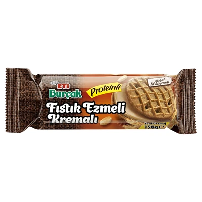 ETİ Burçak Kremalı Bisküvi 158 G Fıstık Ezmeli (8'li Paket) ürün görseli 1