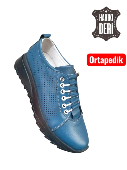 Viyolas Hakiki Deri Kadın Ayakkabısı M1 Snakers - Resim 3