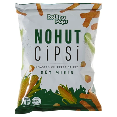 Rolling Pops Nohut Cipsi 56 G Süt Mısır (8'li Paket) ürün görseli 1