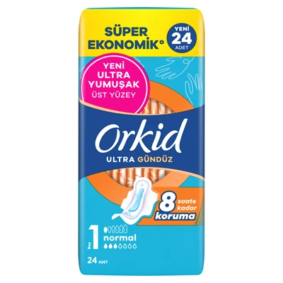Orkid Ultra Ekstr Hijyenik Ped Dörtlü Normal 24 (7'li Paket) ürün görseli 1