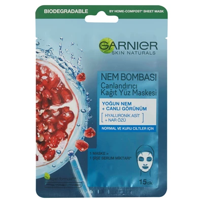GARNIER Kağıt Yüz Maskesi Nem Bombası Canlandırıcı (6'li Paket) ürün görseli 1