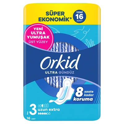 Orkid Hijyenik Ped 4Lü Extra Uzun 16 (8'li Paket) ürün görseli 1