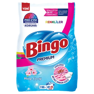 Bingo Premıum Çamaşır Deterjanı 7 Kg Renkli (8'li Paket) ürün görseli 1