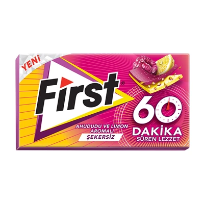 First 60 Dakika Sakız 27 G Ahududu&Limon (8'li Paket) ürün görseli 1