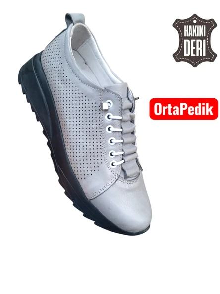 Viyolas Hakiki Deri Kadın Ayakkabısı M1 Snakers - Resim 2