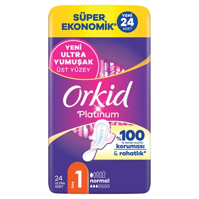 Orkid Platınum Hijyenik Ped Dörtlü Normal 24 (5'li Paket) ürün görseli 1