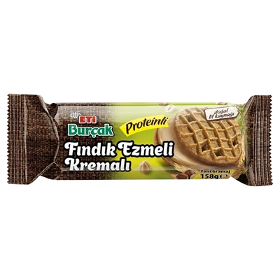 ETİ Burçak Kremalı Bisküvi 158 G Fındık Ezmeli (8'li Paket) ürün görseli 1