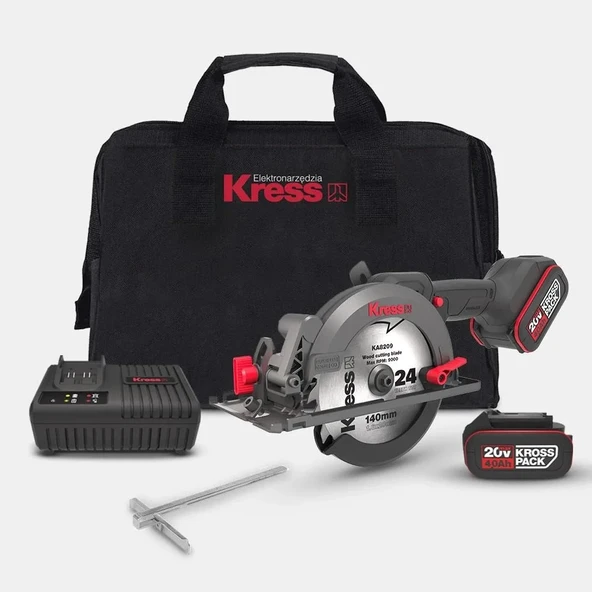 Kress KUE11 20Volt 4.0Ah. Li-ion 140MM Çift Akülü Kömürsüz Profesyonel Çok Amaçlı Daire Testere ürün görseli 1