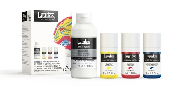 Liquitex Professional Akrilik Sedefli Pouring Medyum + Soft Body Akrilik Seti ürün görseli 1