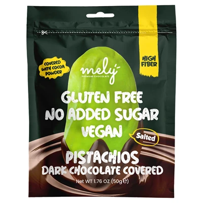 Mely Vegan Çikolata Kuru Meyve 50 G Antep Fıstığı (5'li Paket) ürün görseli 1