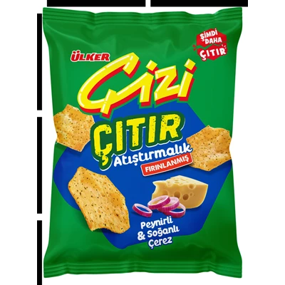 ÜLKER Çizi Çıtır Kraker 14 X 50 G Peynir&Soğan (8'li Paket) ürün görseli 1