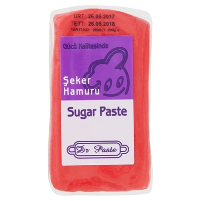 Dr.Paste Şeker Hamuru 200G Kırmızı (8'li Paket) ürün görseli 1