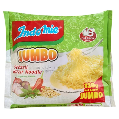 Indomie Jumbo Hazır Noodle 120 G Sebzeli (8'li Paket) ürün görseli 1