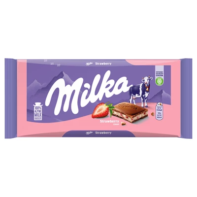 Milka Çikolata 100G Çilek&Yoğurt (4'li Paket) ürün görseli 1